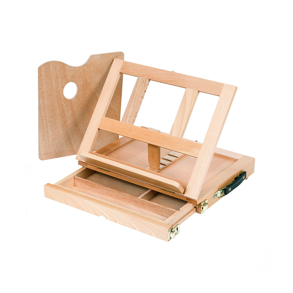 MAS Beechwood Table Top Wooden Box Easel Melbourne Artists' Supplies