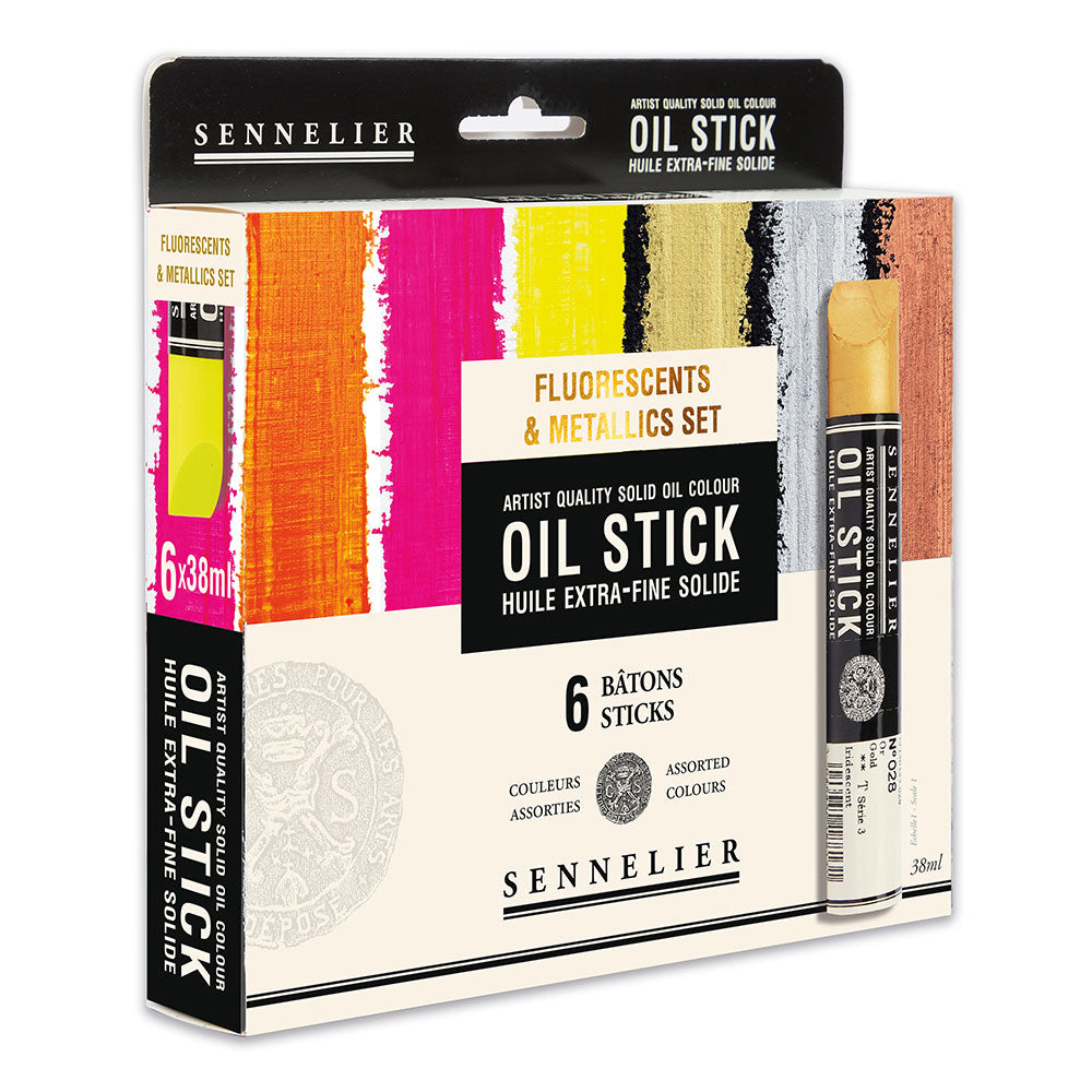 Sennelier Oil Sticks 38mL Set of 6 Fluorescent/Metallic