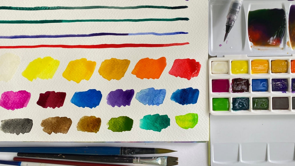 How to use our Miya Watercolour Pan Set of 18 with Water Brush