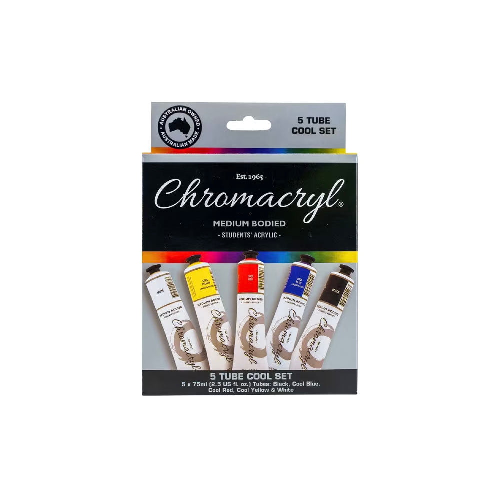 Chromacryl Acrylic Cool Colours Set of 5 x 75mL