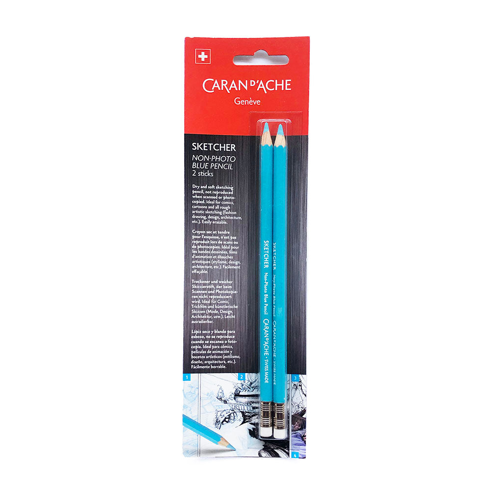 Caran d Ache Sketcher Non-Photo Blue Pencil Pack of 2