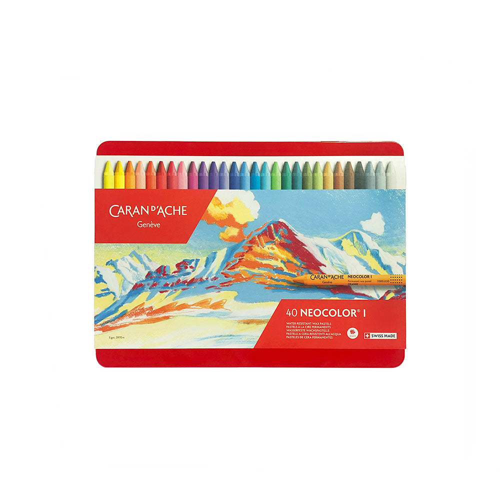 Caran d Ache Neocolor I Water-resistant Wax Pastel Set 40