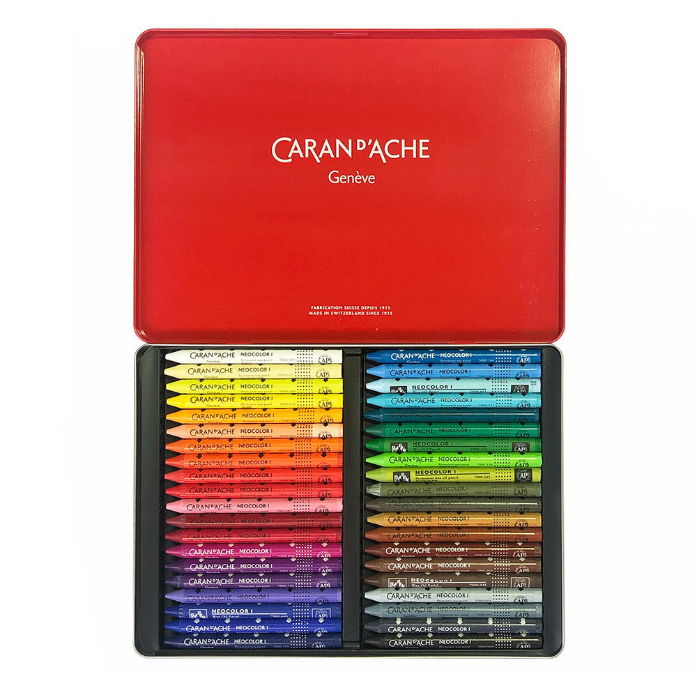 Caran d Ache Neocolor I Water-resistant Wax Pastel Set 40
