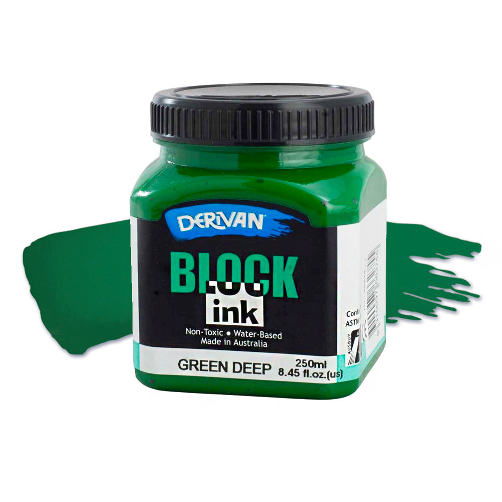 Derivan Block Ink 250mL Green Deep Relief Print Lino Rubber