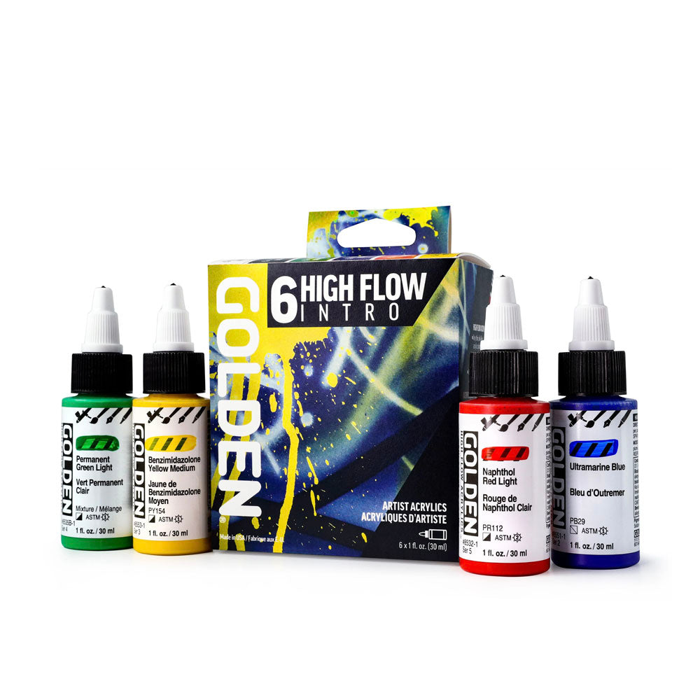 Golden High Flow Acrylic Intro Set of 6 x 30mL