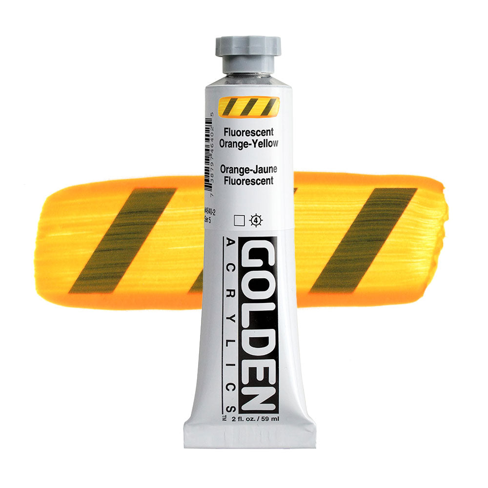 Golden Heavy Body Acrylic 59mL Series 5  Fluorescent Orange Yellow Paint