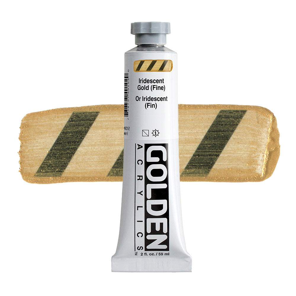 Golden Heavy Body Acrylic 59mL Series 5  Iridescent Gold Fine Metallic Paint