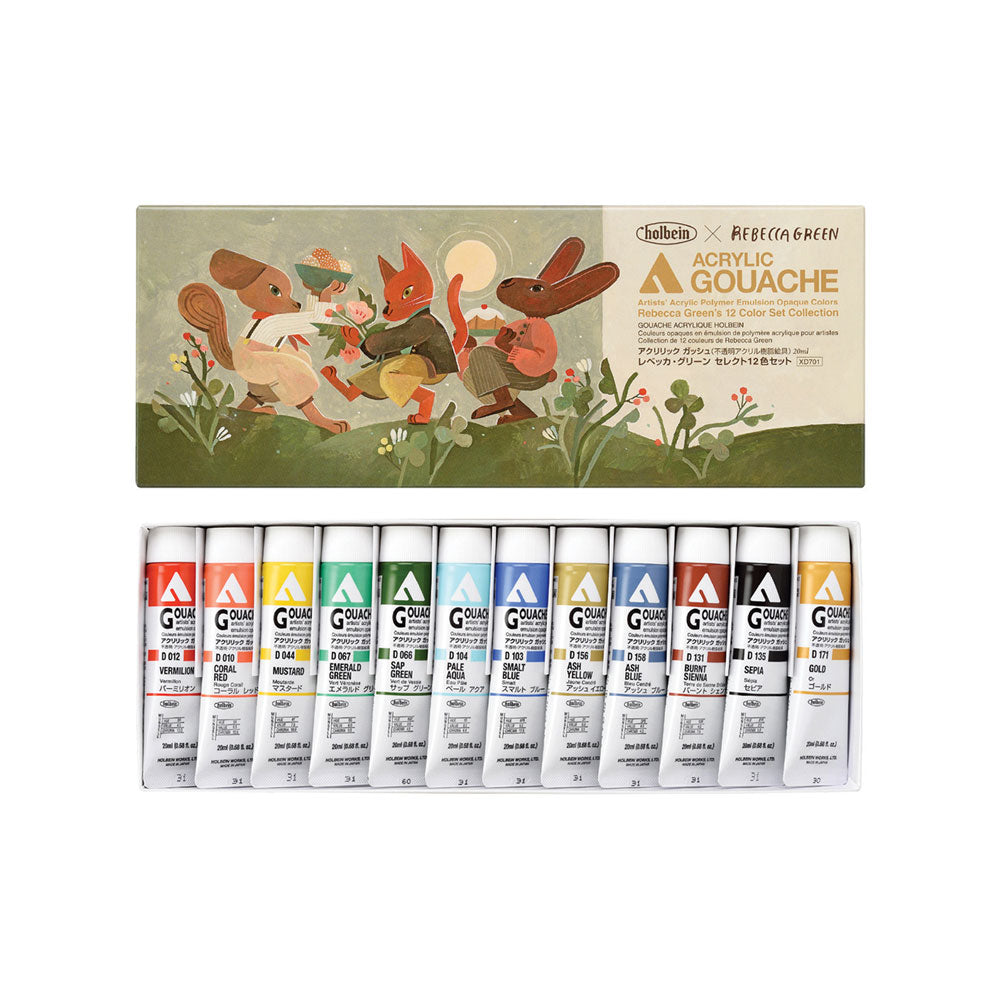 Holbein Acrylic Gouache Rebecca Green Set 12x20mL Melbourne Australia