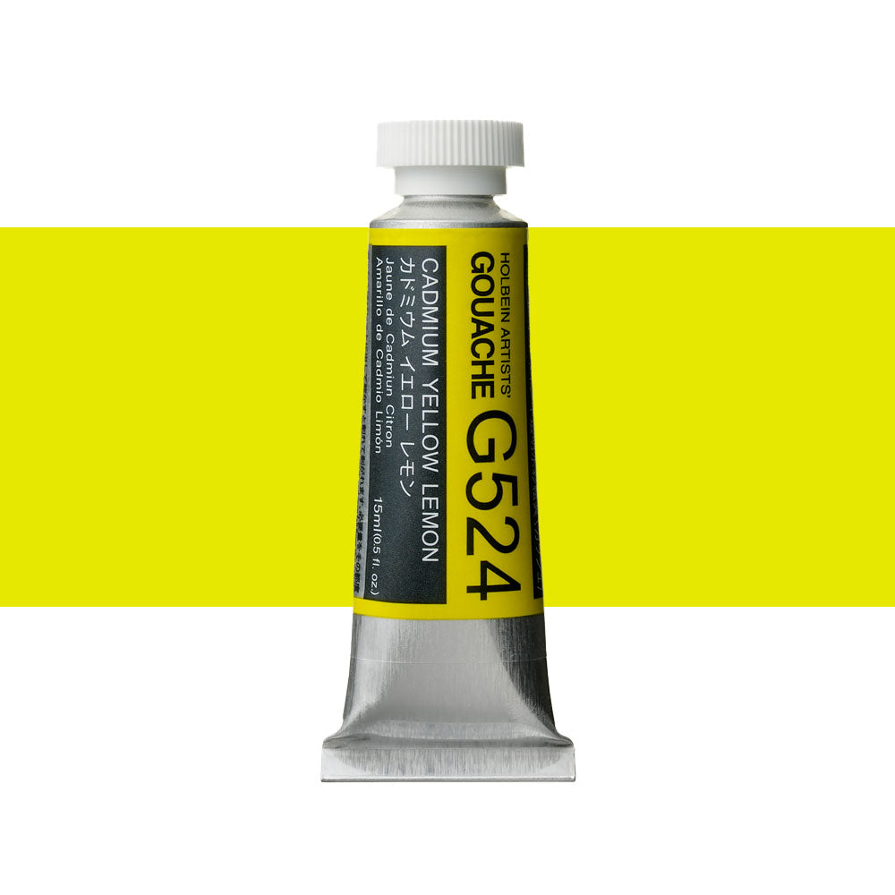 Holbein Artists’ Designer Gouache Cadmium Yellow Lemon 15mL tube Melbourne Artists Supplies