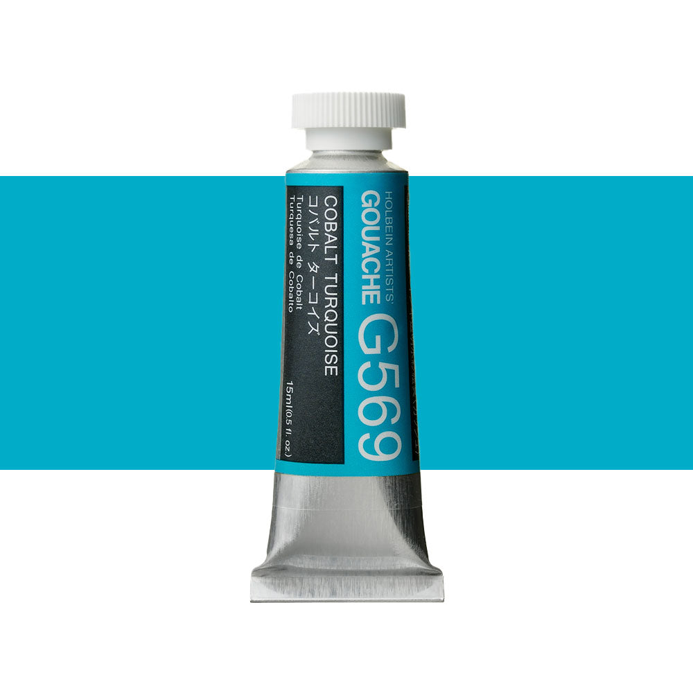 Holbein Artists’ Designer Gouache Cobalt Turquoise 15mL tube