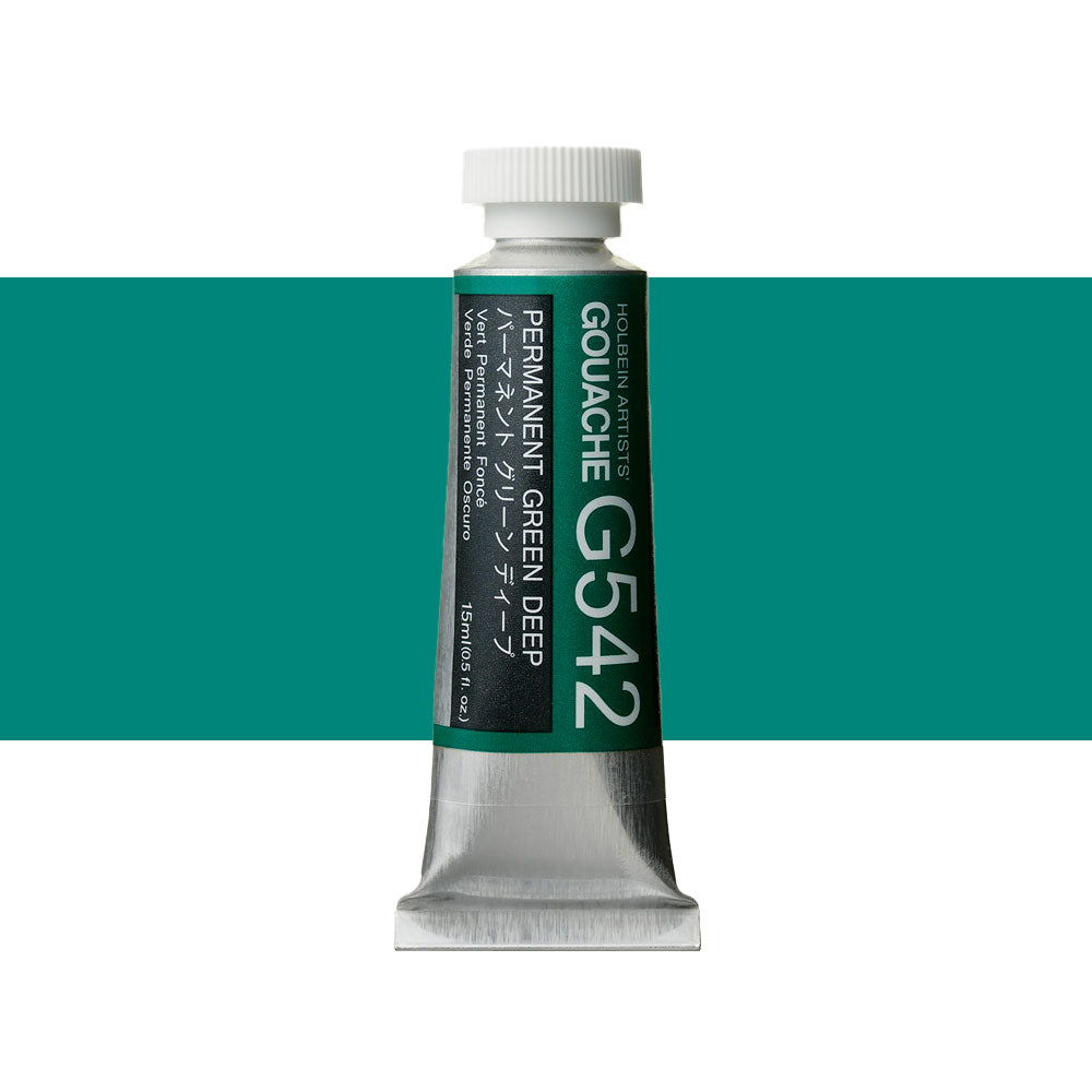 Holbein Artists’ Designer Gouache Permanent Green Deep 15mL tube Melbourne Artists Supplies