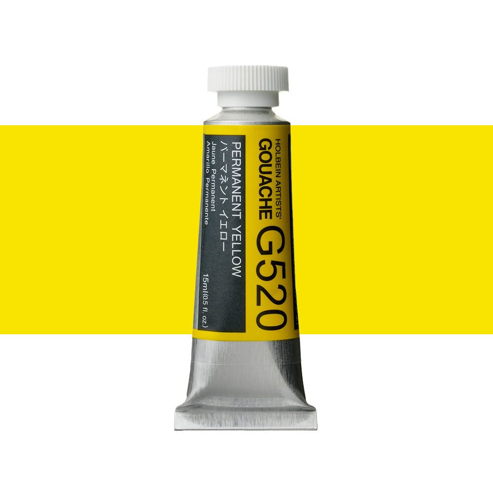 Holbein Artists’ Designer Gouache Permanent Yellow 15mL tube Melbourne Artists Supplies