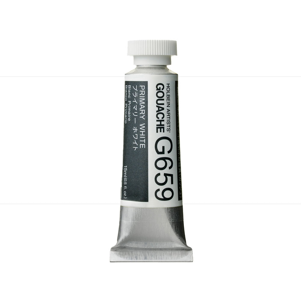 Holbein Artists’ Designer Gouache Primary White 15mL tube