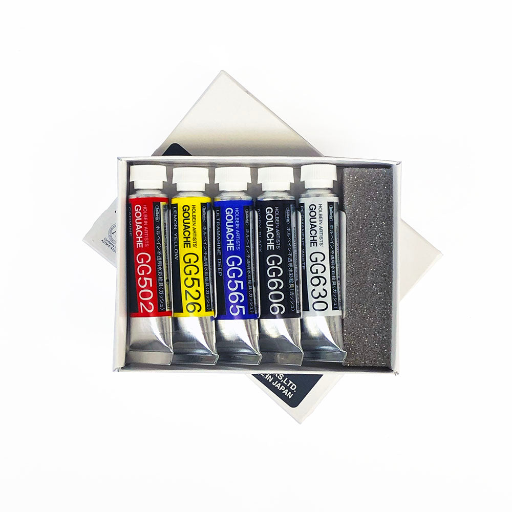 Holbein Designer Gouache Primary Set of 5 x 5mL