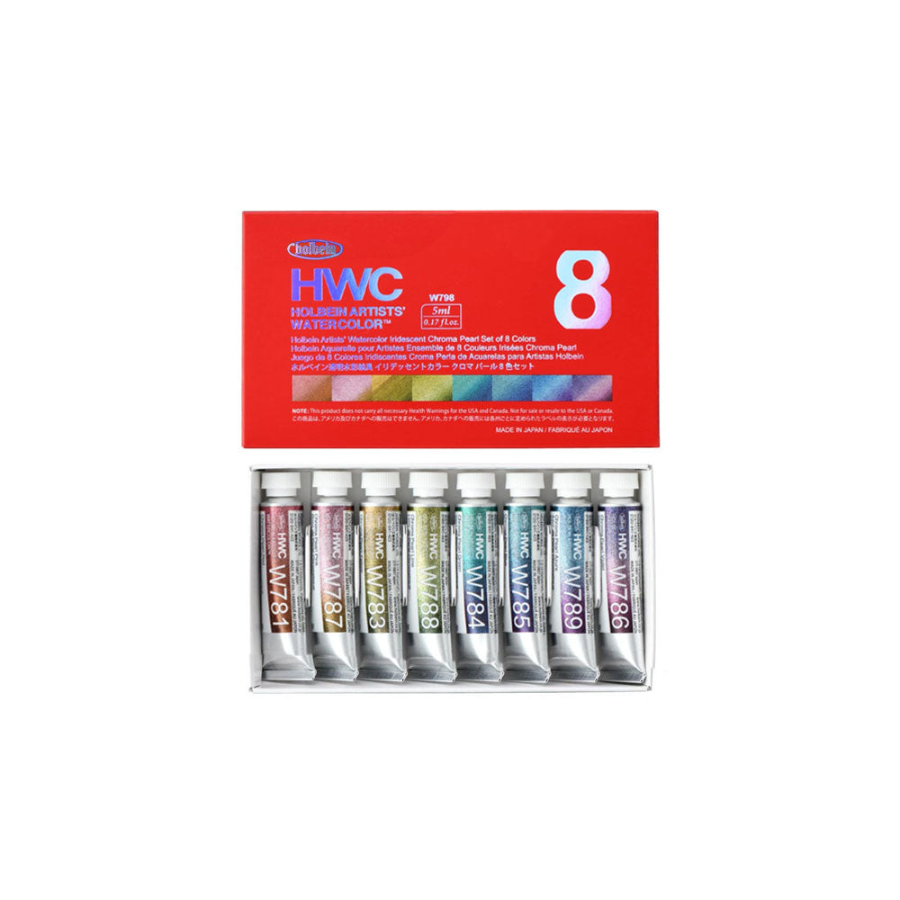 Holbein Artists Watercolour Chroma Pearl Set of 8 x 5mL