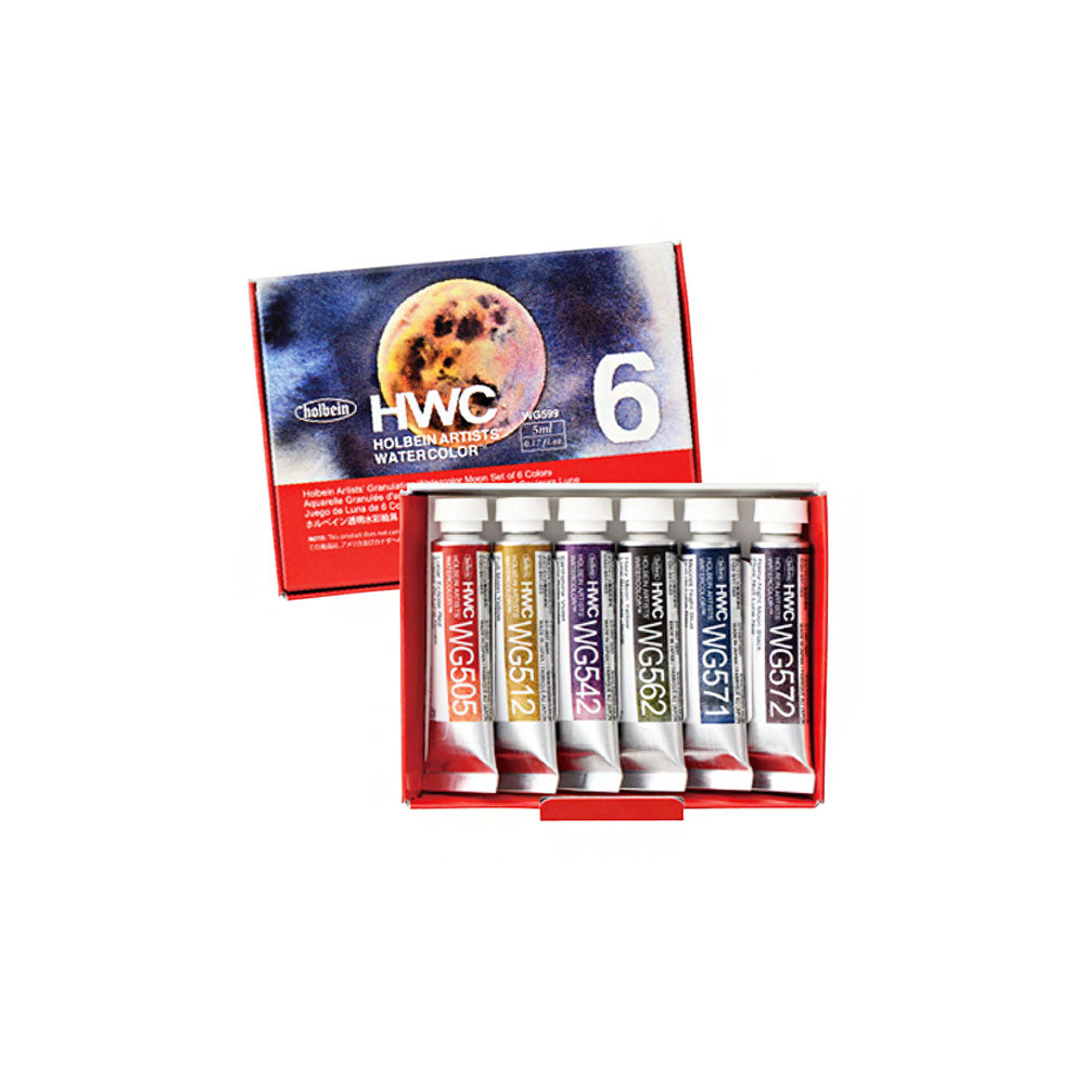 Set of Holbein Watercolor tubes with a red box on a white background - Watercolour Set - Granulated Moon