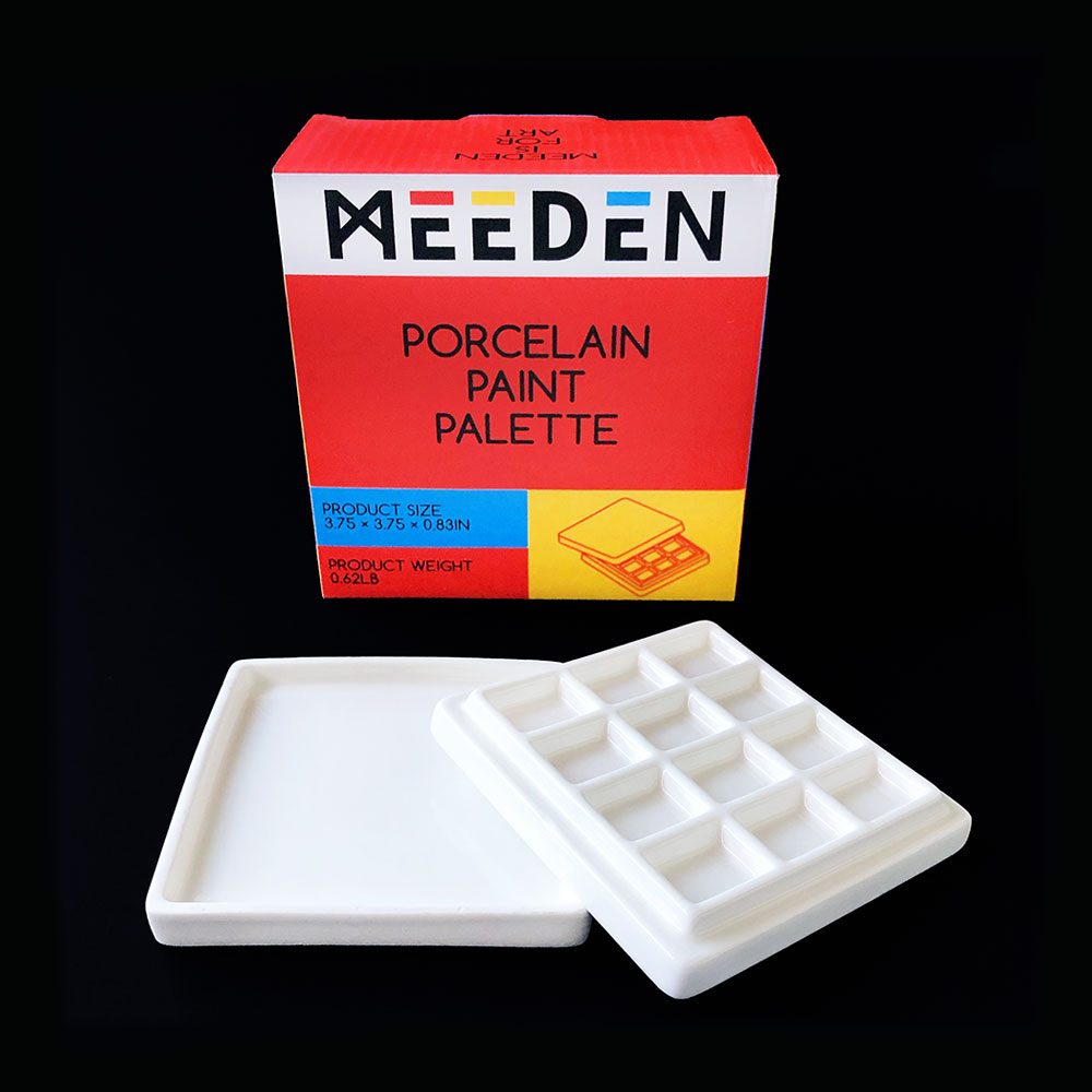 Meeden Porcelain Palette 12 Well with Lid 95x95x20mm