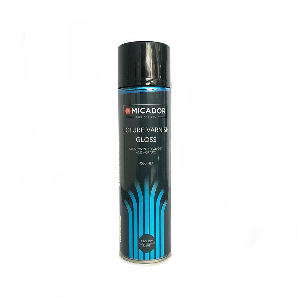 Micador Picture Varnish Spray Gloss 450g Gloss shine finish