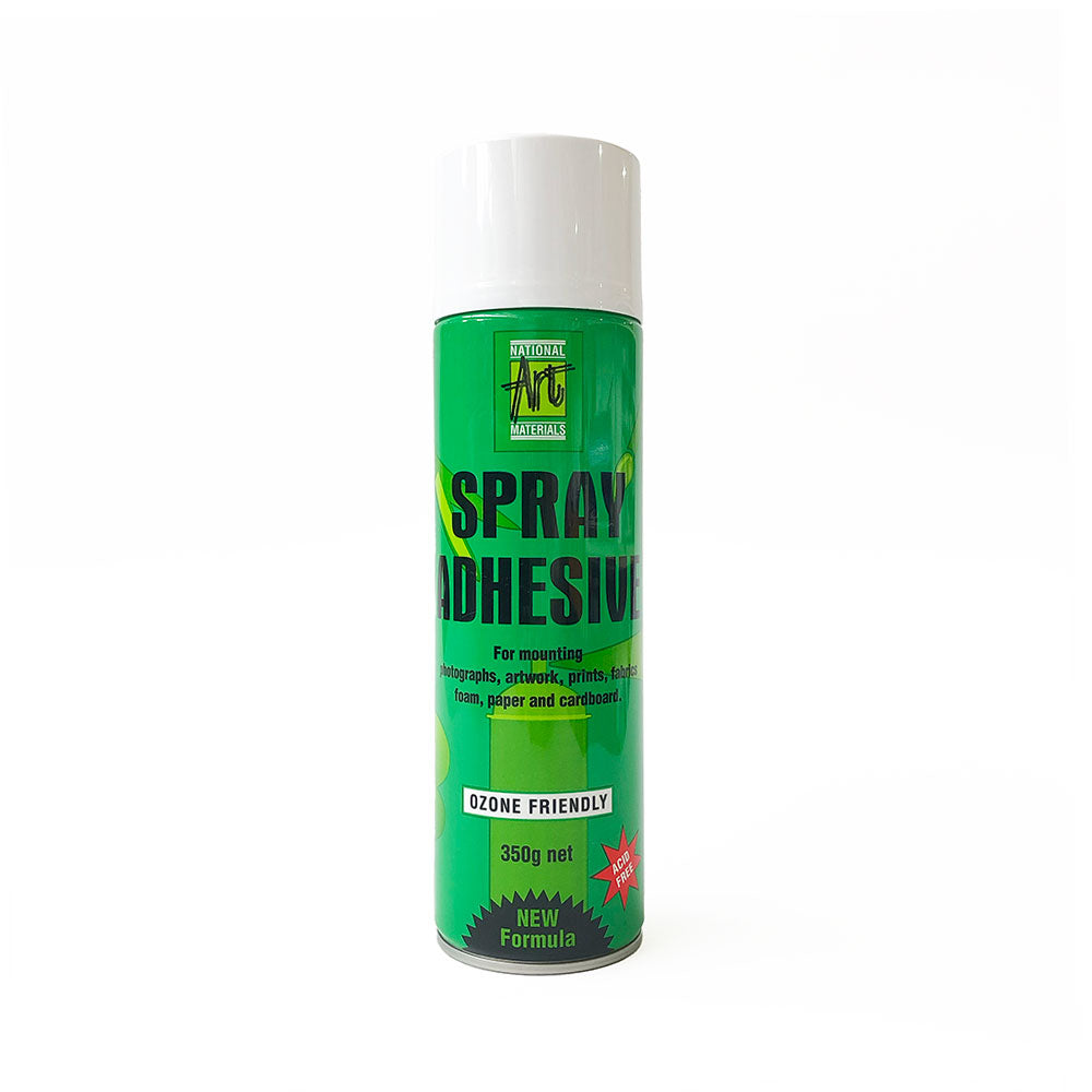 <strong>NAM Spray Adhesive 350g</strong> for mounting photographs, artwork, prints, fabrics, foam, paper and cardboard.