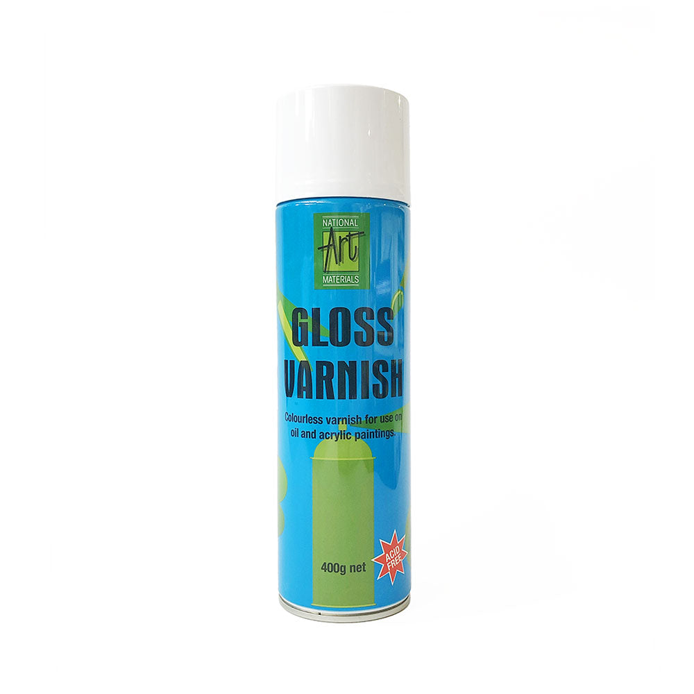NAM Gloss Varnish Spray 400g for onto Oil and Acrylic paintings