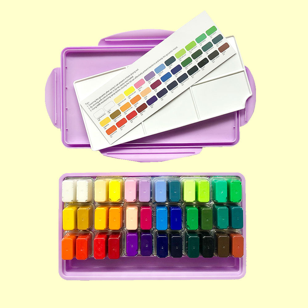 Himi Jelly Cup Gouache Set of 36 x 12mL Bright Colours