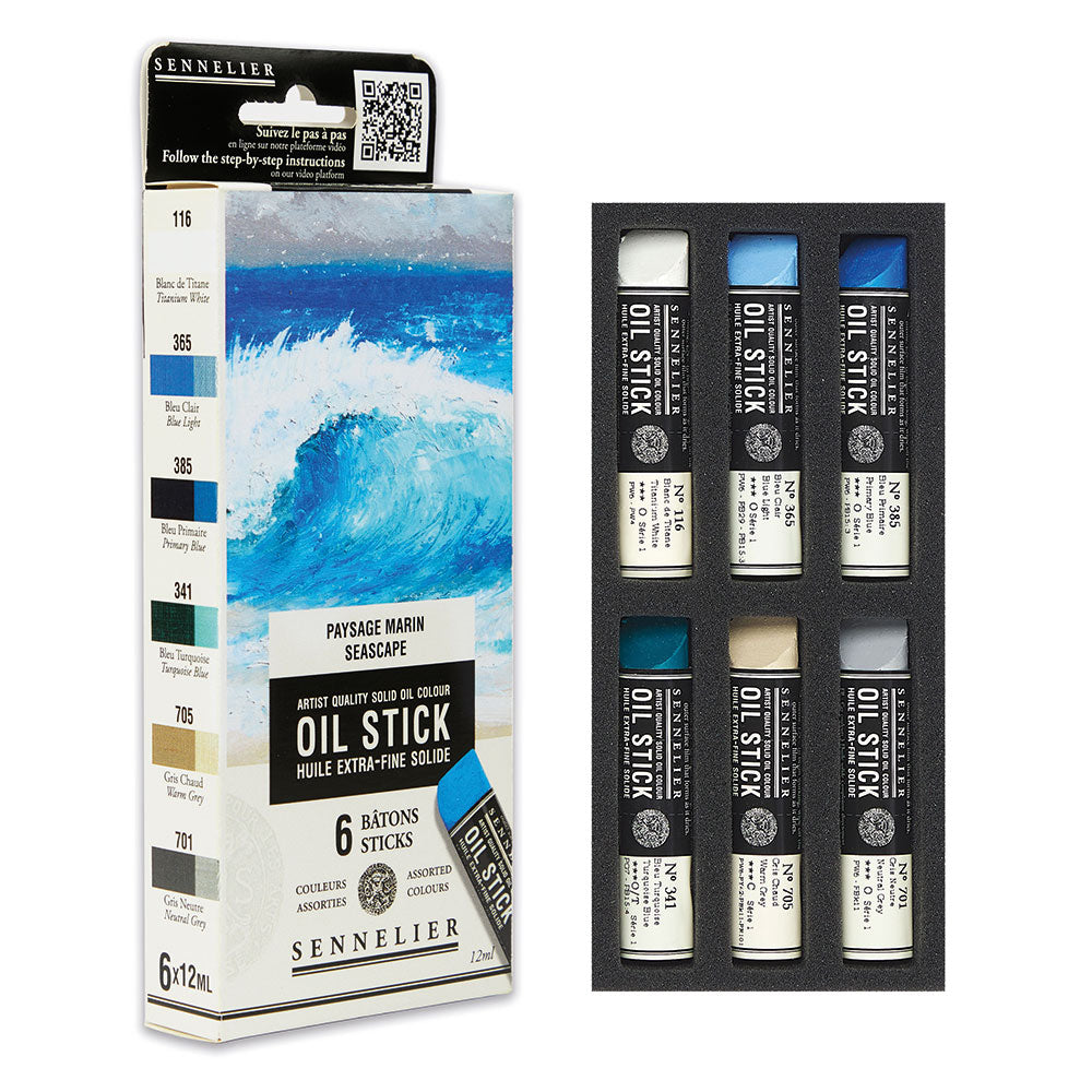 Sennelier Mini Oil Sticks 12mL Set of 6 Seascape