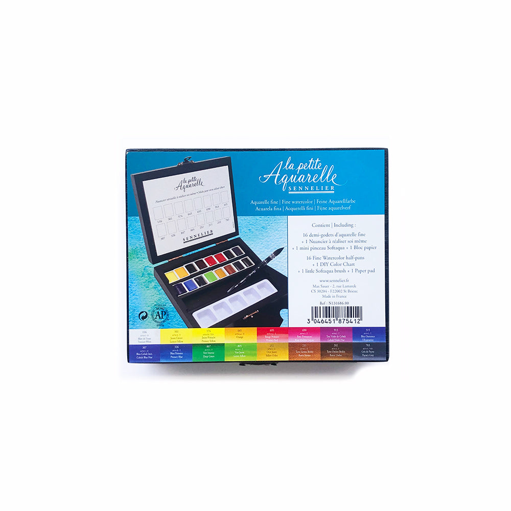 Sennelier La Petite Watercolour Set of 16 Half Pans