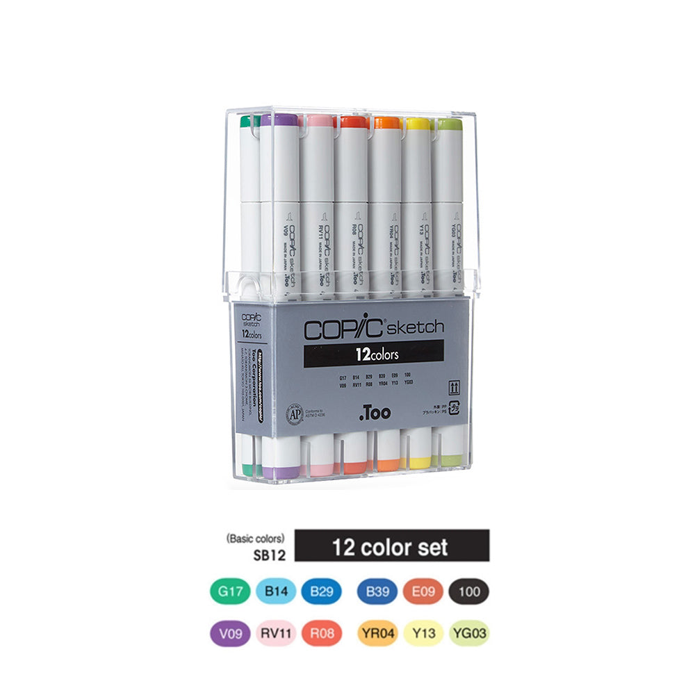 12 Color Copic Marker Set