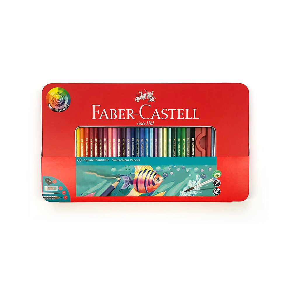 Faber-Castell Red Range Watercolour Pencils Tin of 60