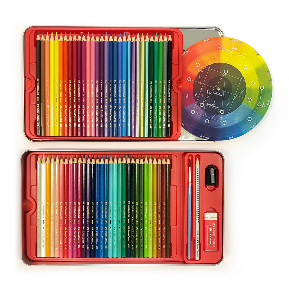 Faber-Castell Red Range Watercolour Pencils Tin of 60