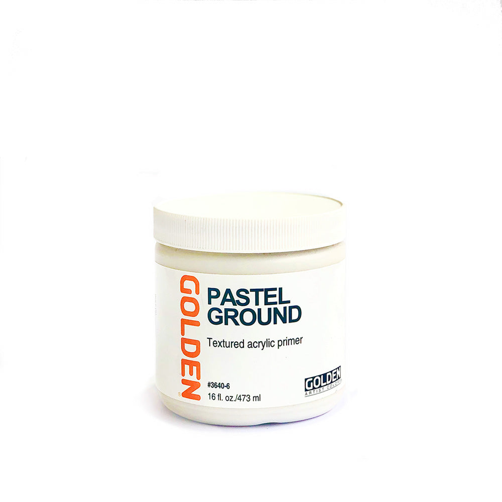 GOLDEN Acrylic Pastel Ground is a 100% acrylic medium designed to prepare surfaces for the application of pastels, charcoal and other art media where a coarse tooth is desired. It contains finely ground sand (silica) in a pure acrylic emulsion.
