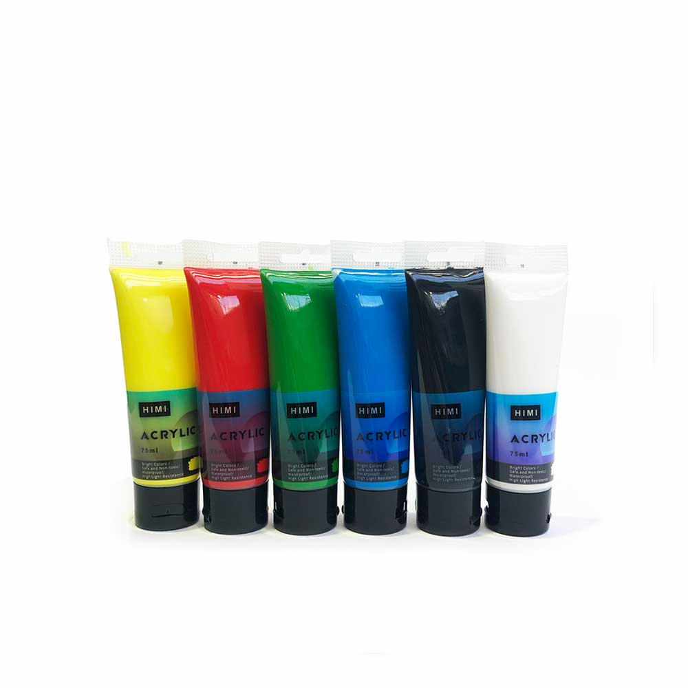 Himi Acrylic Tubes Yellow Red Green Blue Black White