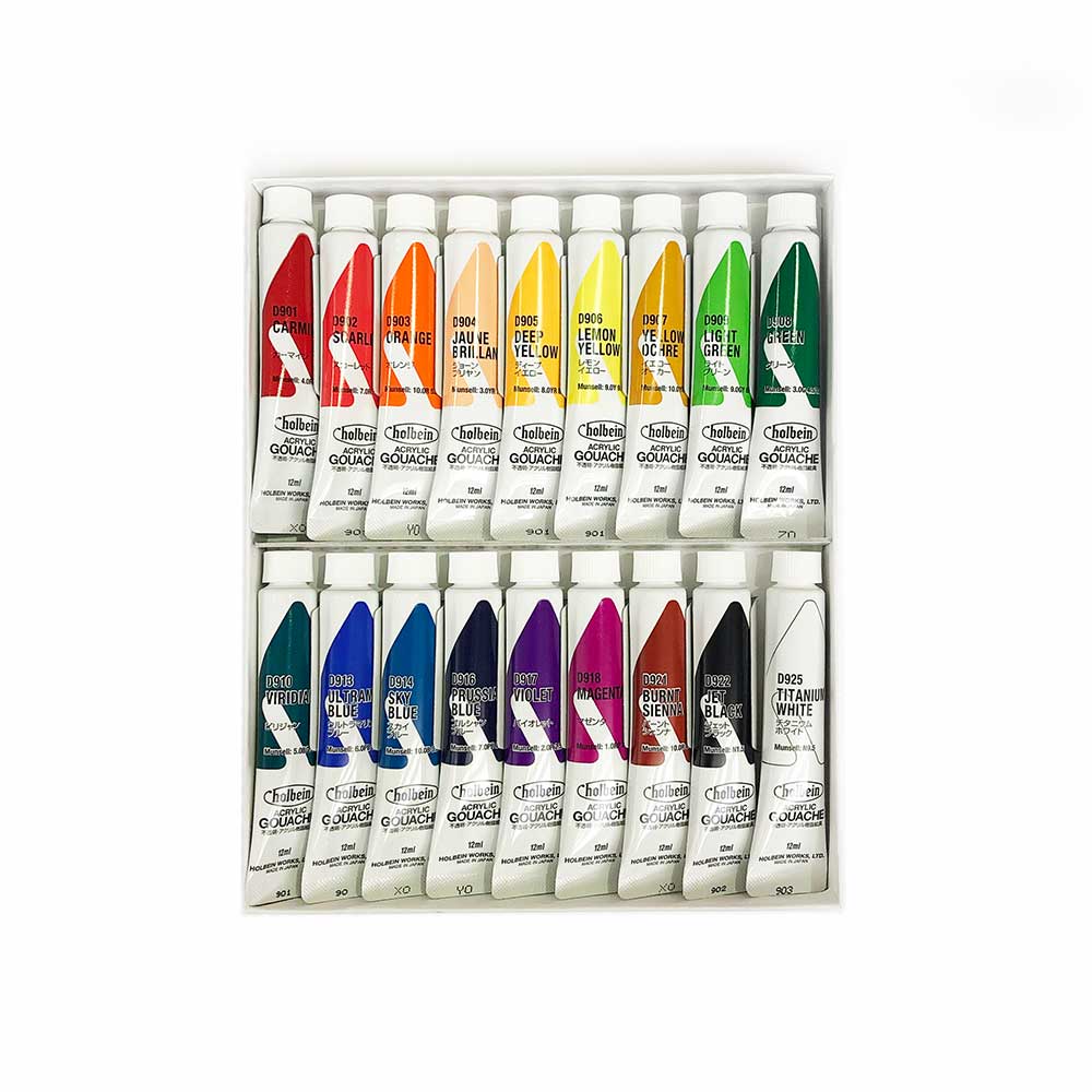 Holbein Acryla Gouache School Set 18 x 12mL – Melbourne Artists' Supplies