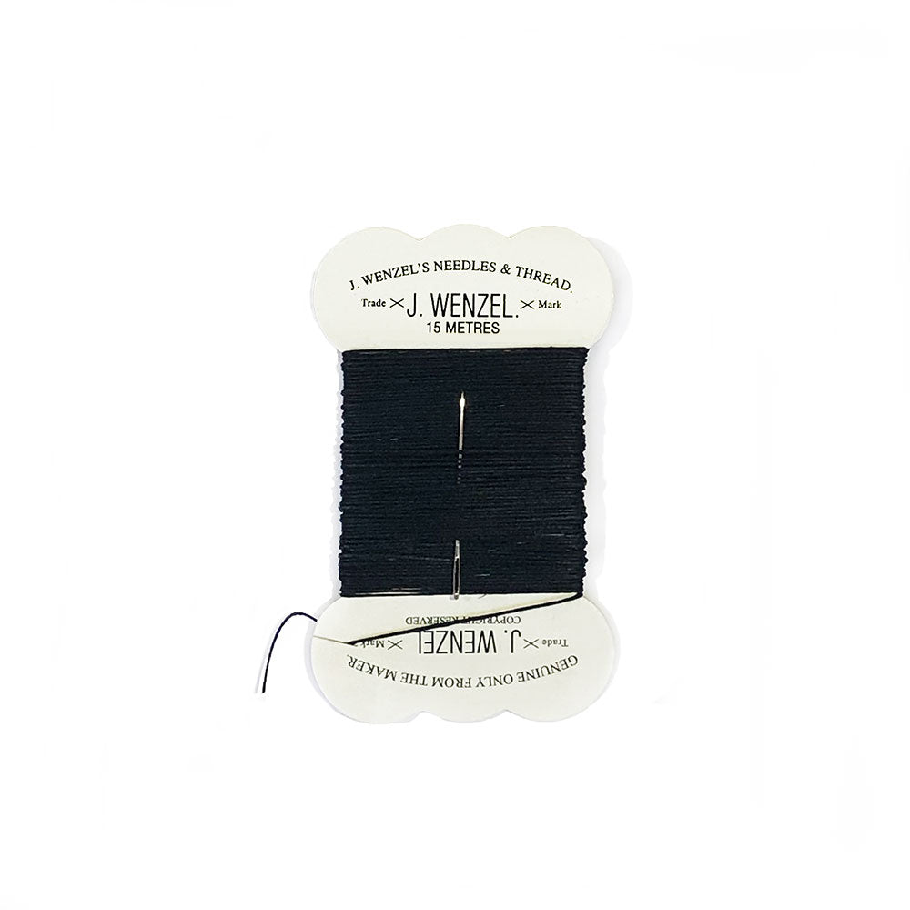 J Wenzel Waxed Linen Needle and Thread 15M Black