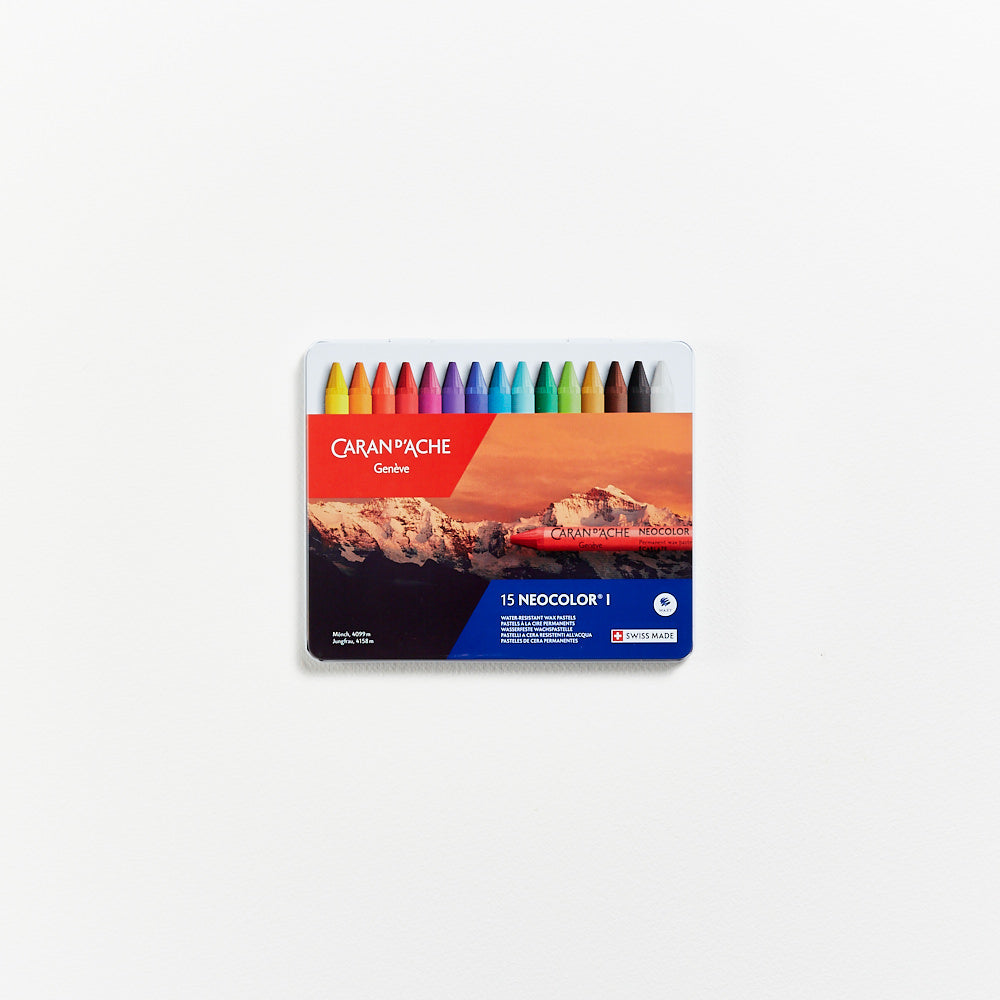 Caran d Ache Neocolor I Water-resistant Wax Pastel Set 15