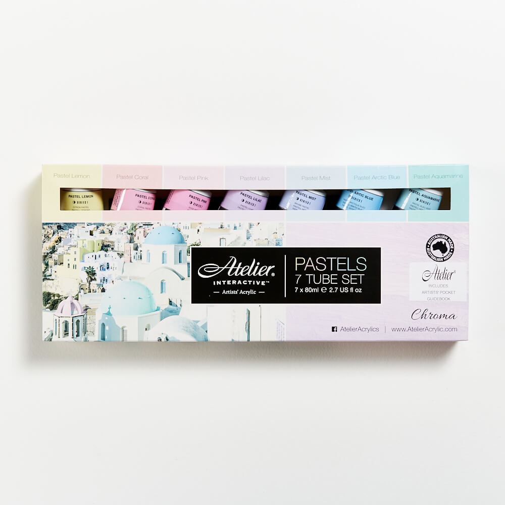 Atelier Interactive Pastel Acrylic Paint Set - 7 x 80ml pastel paint colours